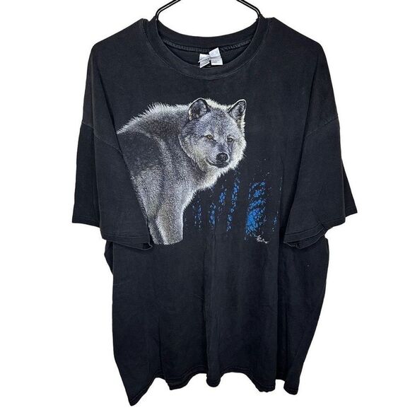American Vintage 90s Wolf Nature T Shirt XL/XXL - Picture 1 of 5